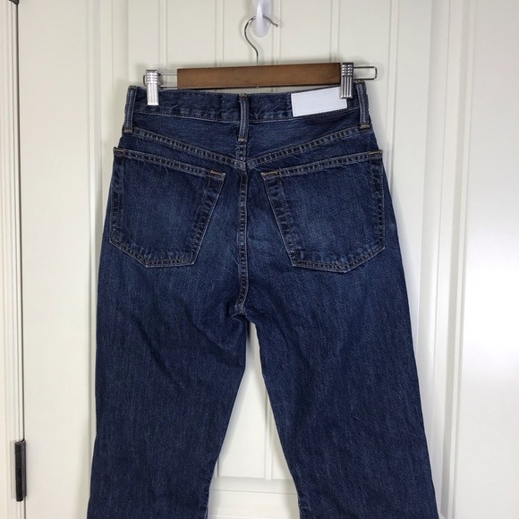 RE/DONE High Rise Crop Flare Jeans in Dark Size 26. - Picture 7 of 12